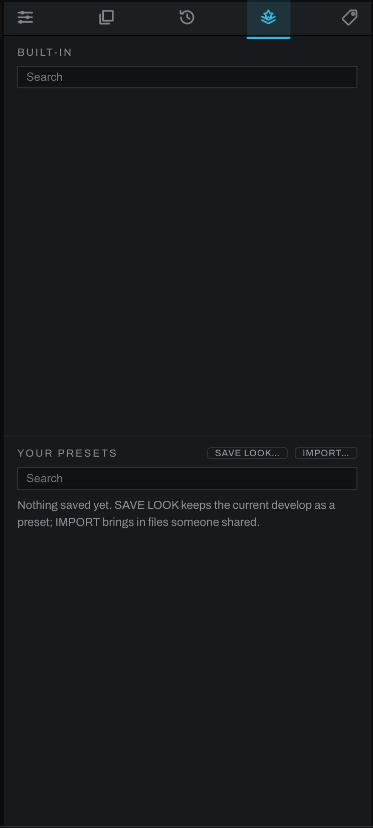 Presets tab