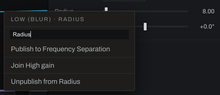 Publishing a control