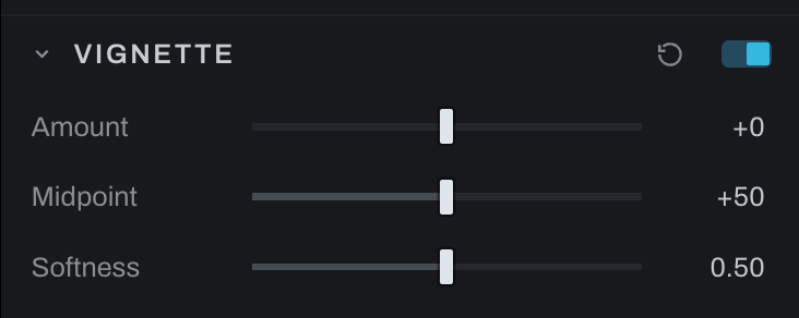 Vignette controls