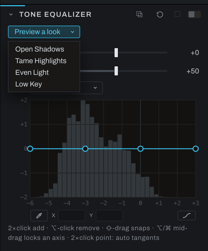 Preview a look menu